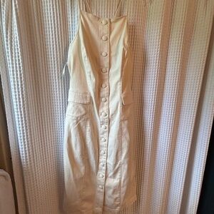 White House Black Market Cream Midi Dress